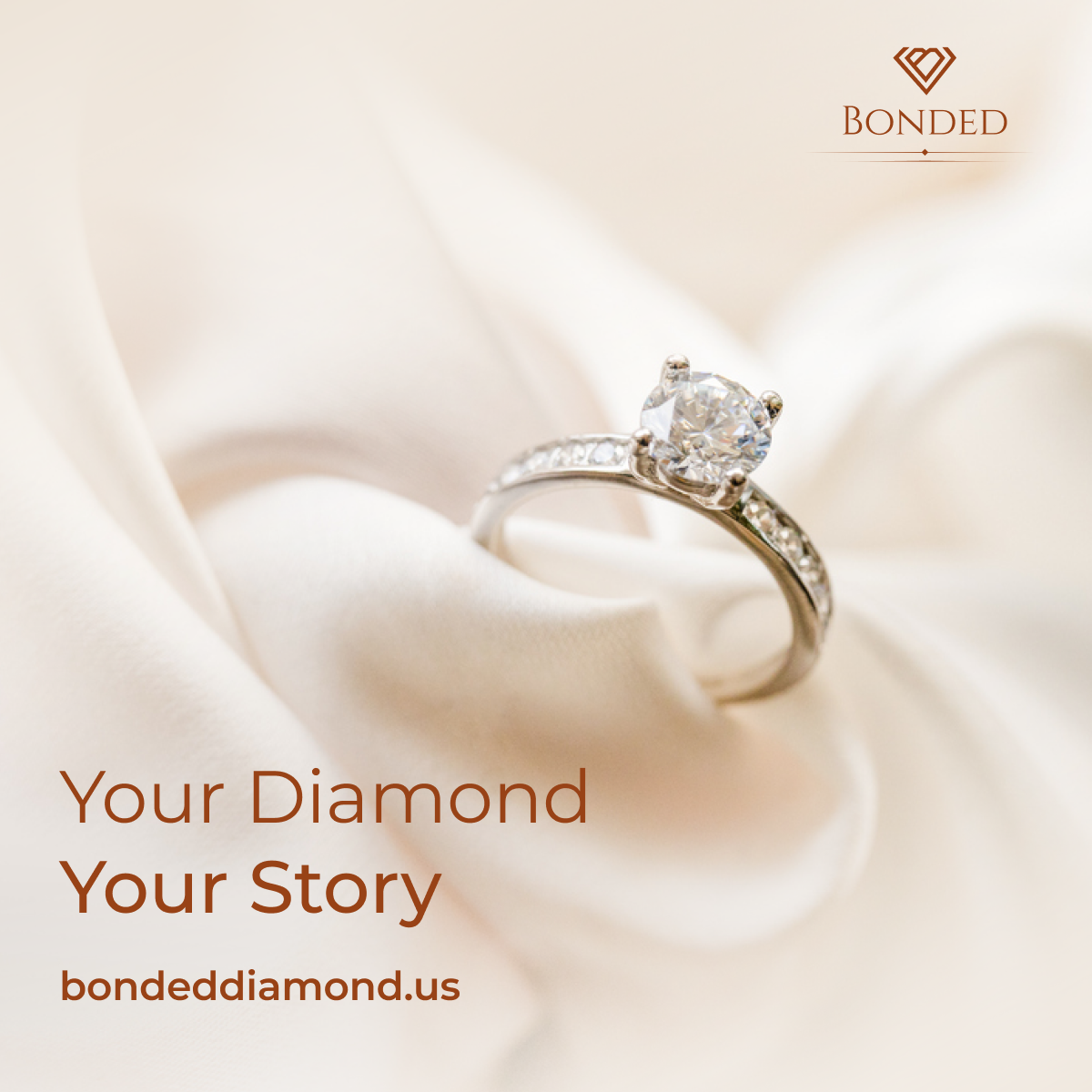 Bonded Diamond ring box square variation 1